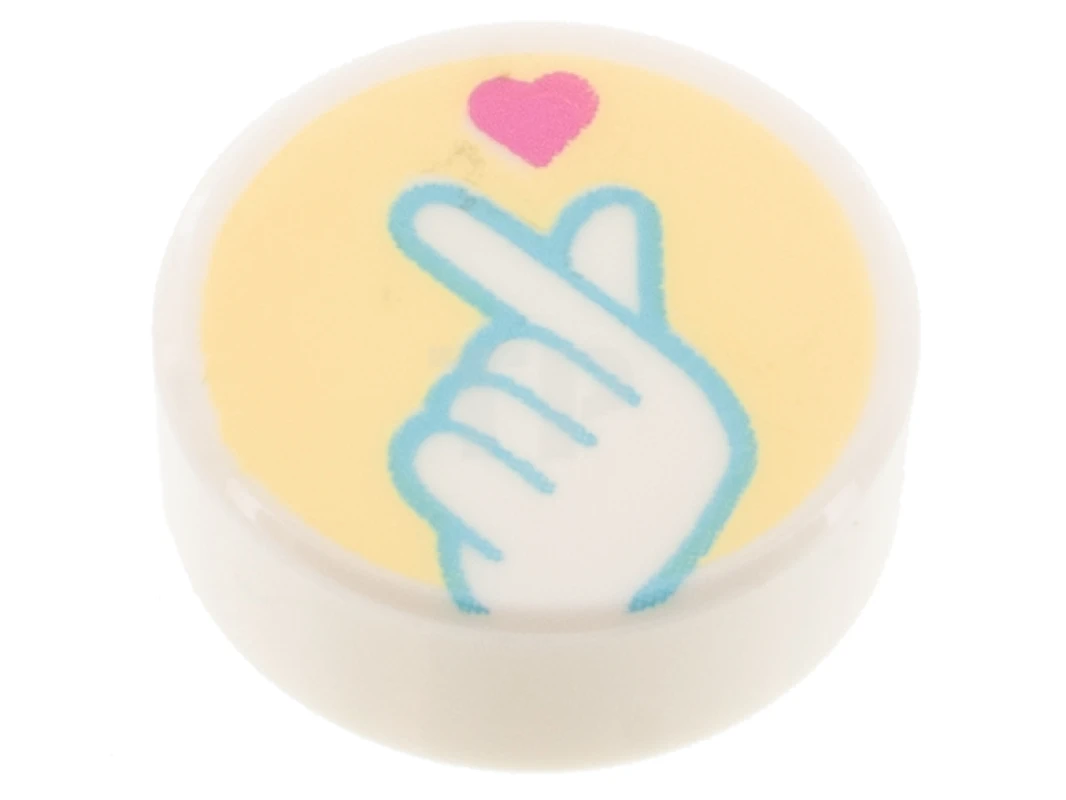 LEGO&reg;  - 98138pb269 - Carreau 1 x 1 rond avec motif de doigts cassés.