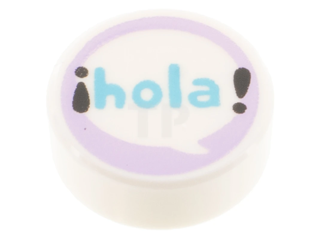 LEGO&reg;  - 98138pb272 - Tegel 1 x 1 Rond met 'hola' Patroon
