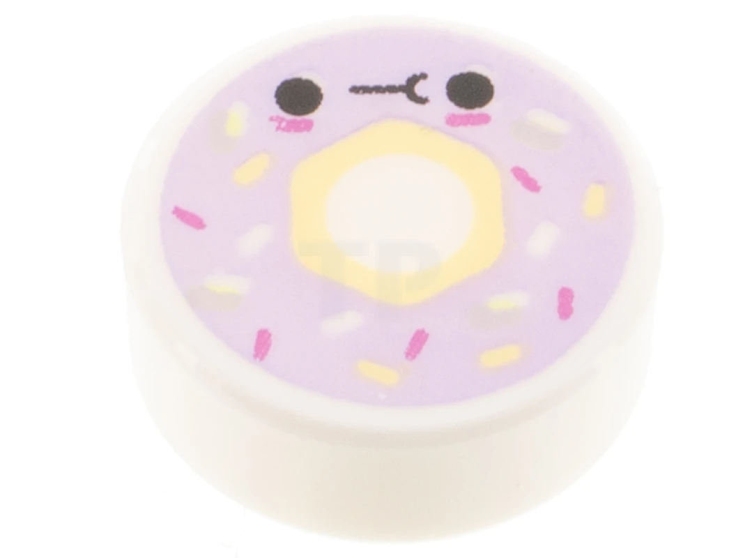 LEGO&reg;  - 98138pb275 - Baldosa 1 x 1 Redonda con Dibujo de Donut