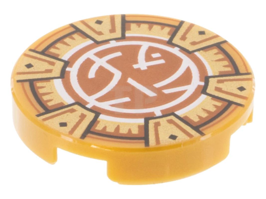 LEGO&reg; 6341738 - 14769pb501 - Tile 2 x 2 Round with Bottom O and Ninja Pattern