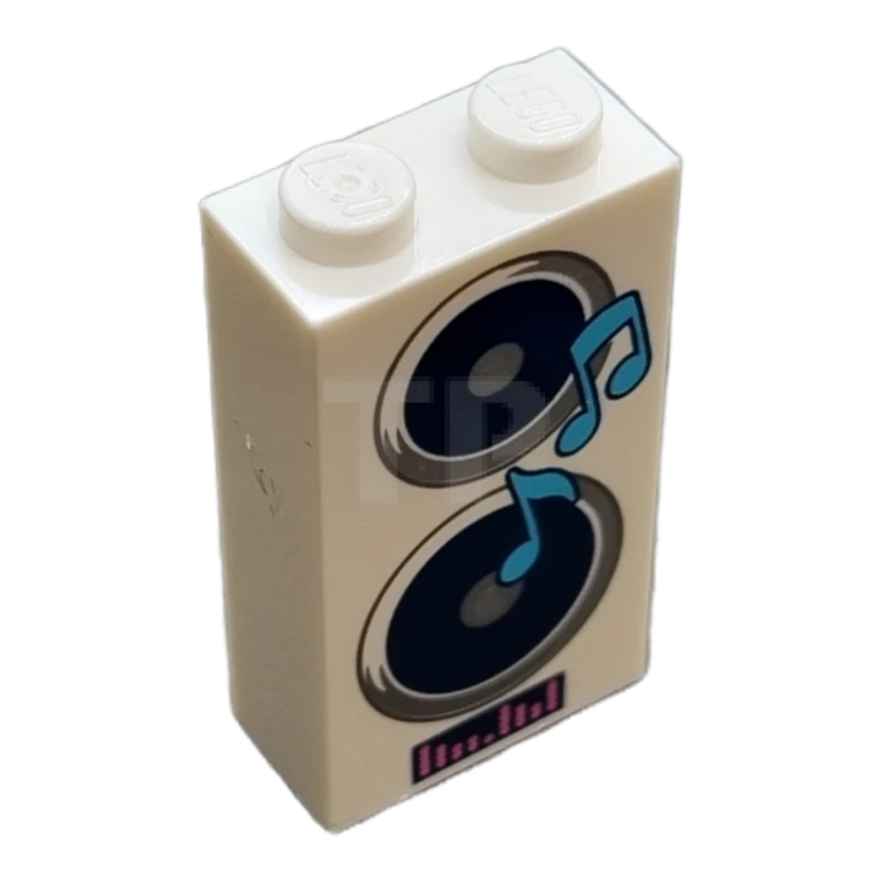 LEGO&reg; 6375576 - 22886pb13 - Brick 1 x 2 x 3 with Speakers and Equalizer Pattern