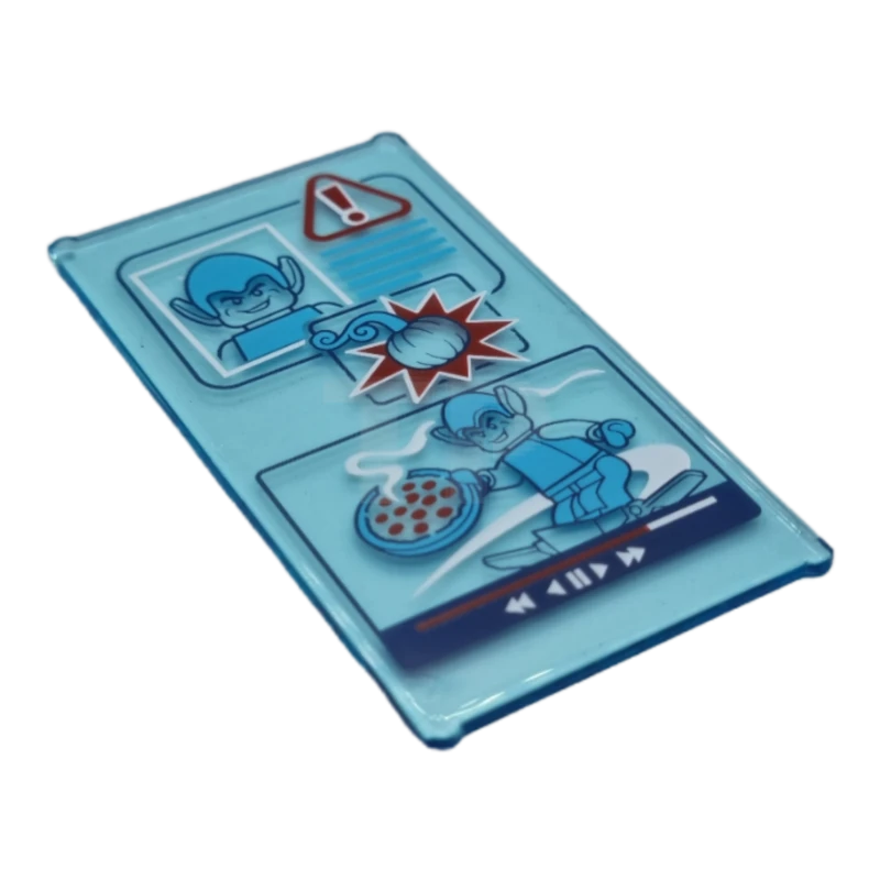 LEGO&reg; 6375579 - 57895pb099 - Glass for Window 1 x 4 x 6 with Green Goblin with Pizza Pattern