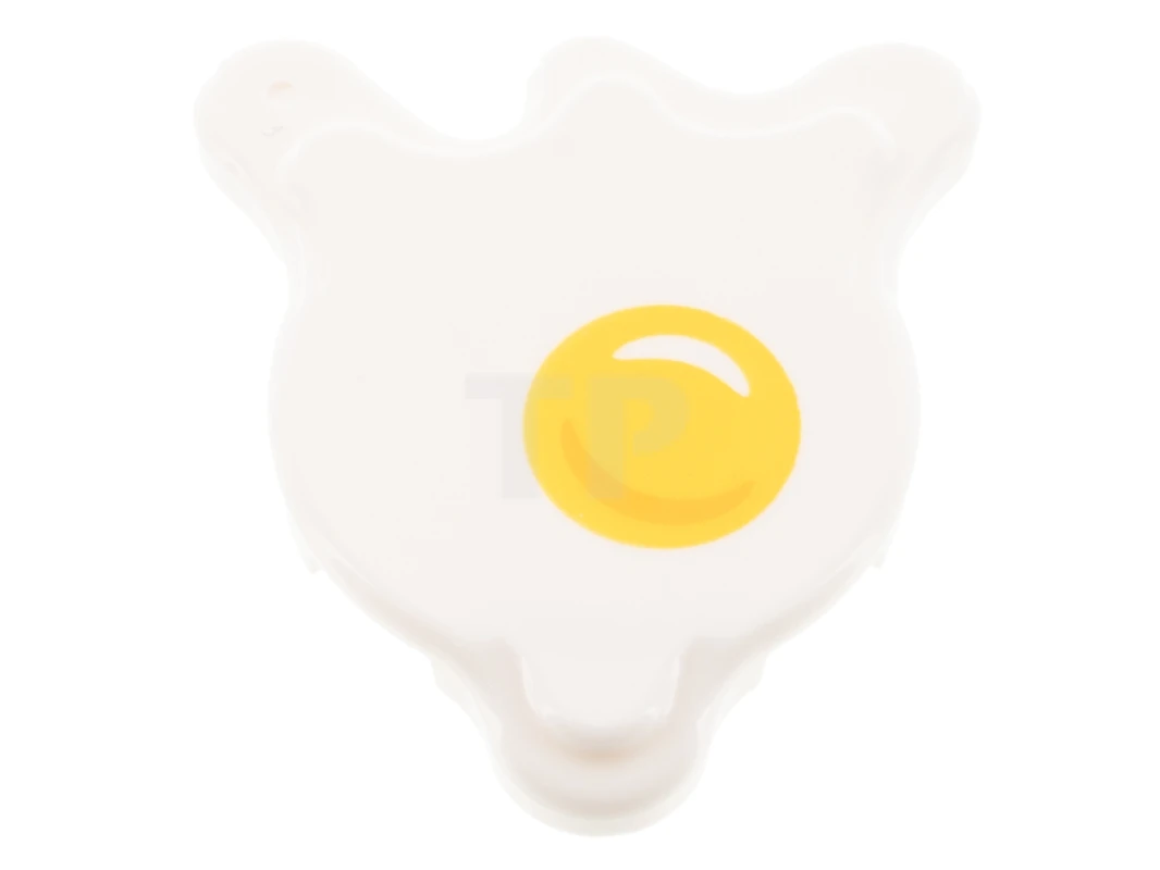 LEGO&reg; 6384867 - 80677pb01 - Carreau, rond 2 x 2 Splat avec extensions latérales avec motif jaune d'œuf.