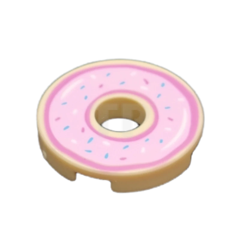 LEGO&reg; 6323423 - 15535pb07 - Tile 2 x 2 Round with Hole and Donut Frosting and Sprinkles Pattern