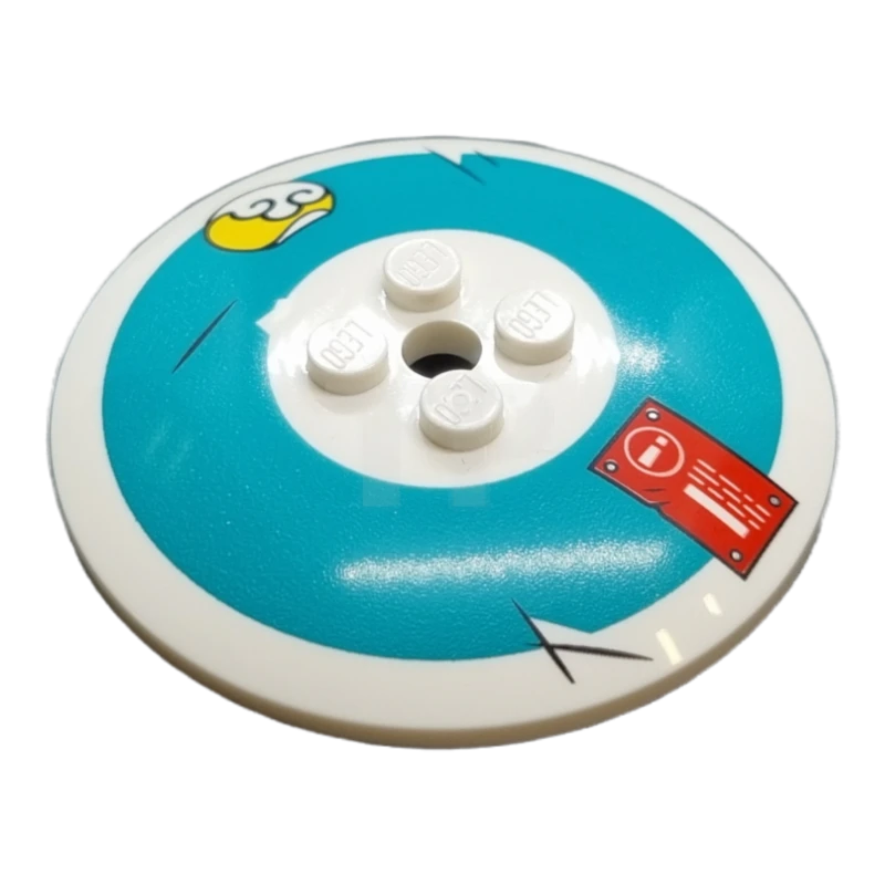 LEGO&reg; 6316957 - 44375bpb16 - Dish 6 x 6 Inverted (Radar) with Warning Label Pattern