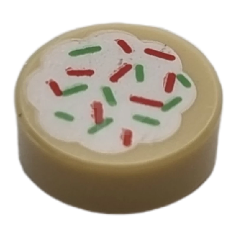 LEGO&reg; 6361753 - 98138pb256 - Tile 1 x 1 Round with Cookie Pattern