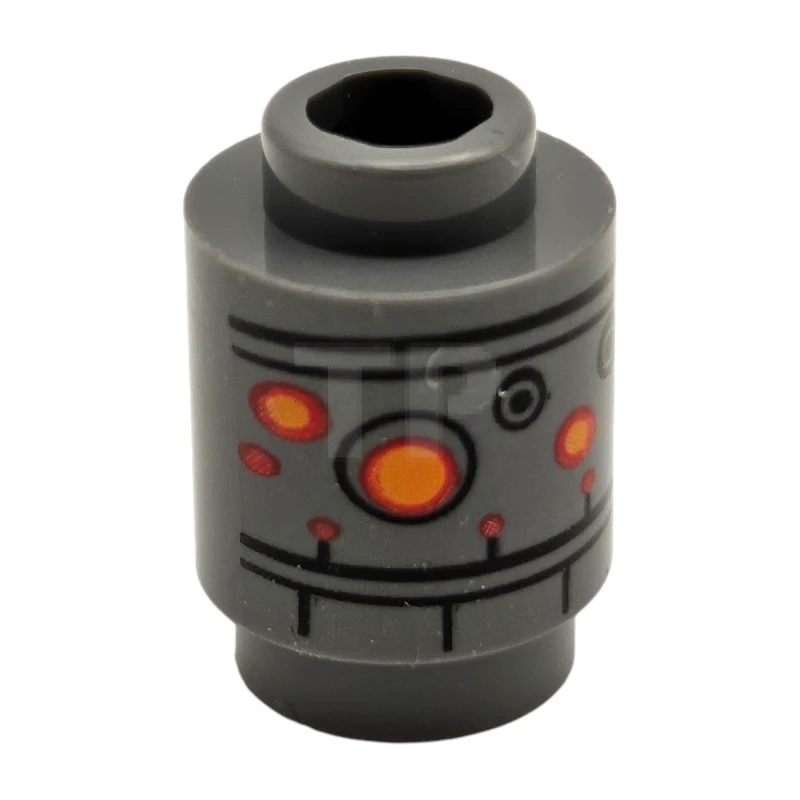 LEGO&reg; 6188216 - 3062pb054 - Brick 1 x 1 Round with SW IG-88 Head Pattern, Open Stud