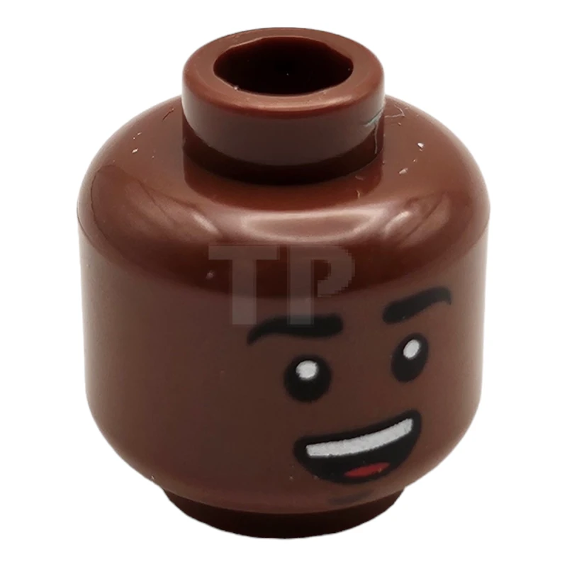 LEGO&reg; 6199571 - 3626cpb1909 - Minifigure, Head Dual Sided Black Eyebrows, White Pupils, Teeth, Smile / Scared Pattern (Finn) - Hollow Stud