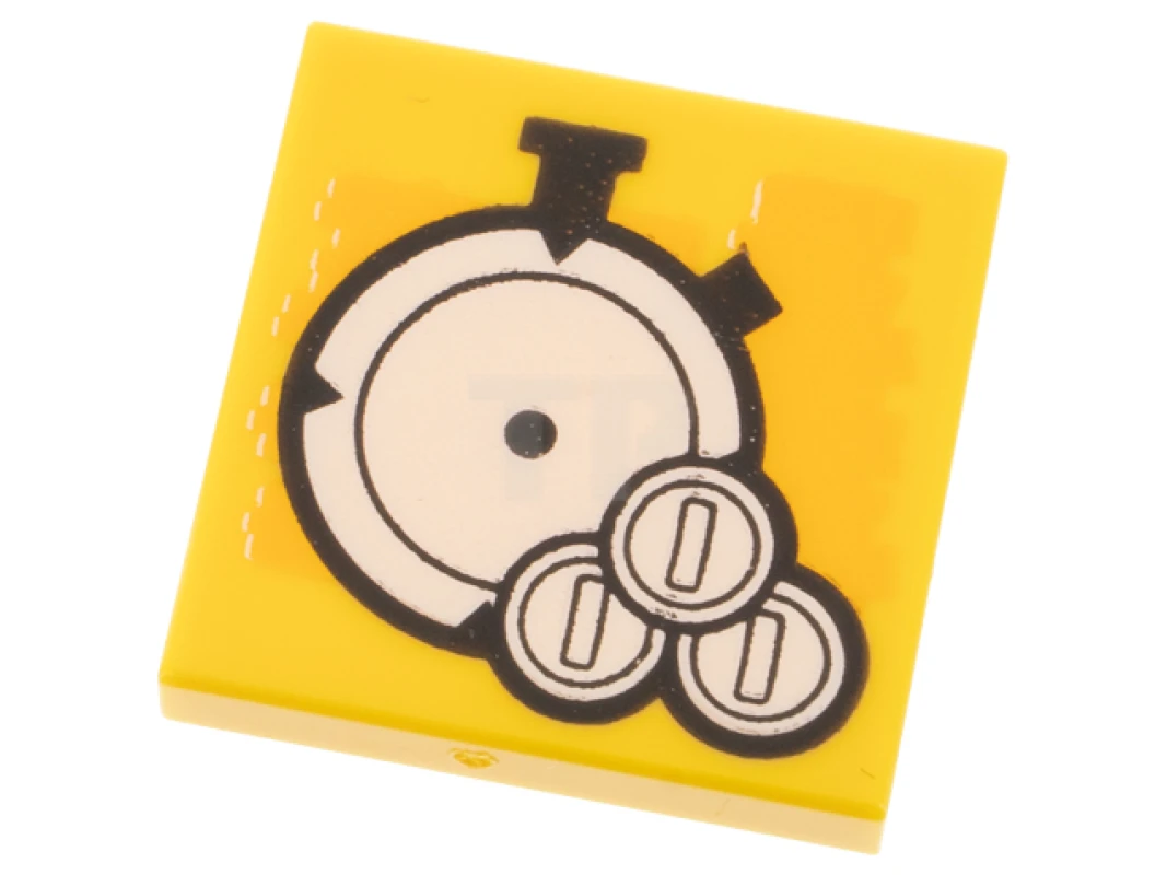 LEGO&reg; 6482828 - 3068pb1956 - Fliese 2 x 2 mit Stoppuhr und Münzmuster