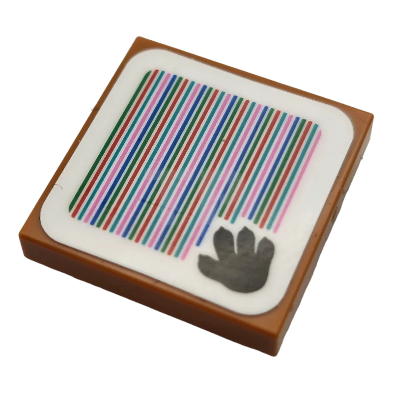 LEGO&reg; 6366202 - 11203pb081 - Tile 2 x 2 Inverted with Super Mario Scanner Code Bowser's Mecha Hand Pattern