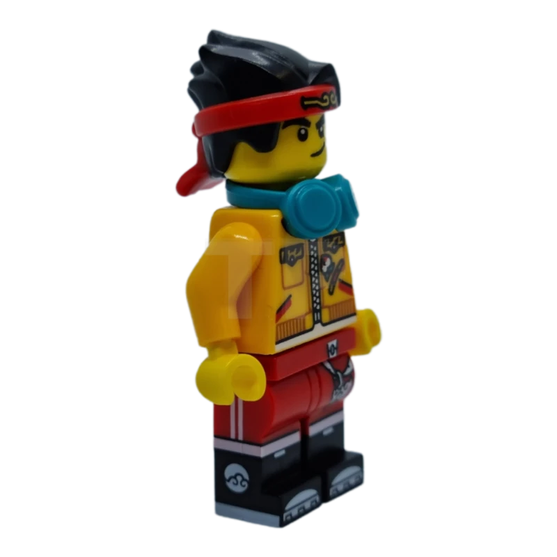 LEGO&reg; mk052 Monkie Kid - Bright Light Orange Closed Jacket, Dark Turquoise Headphones