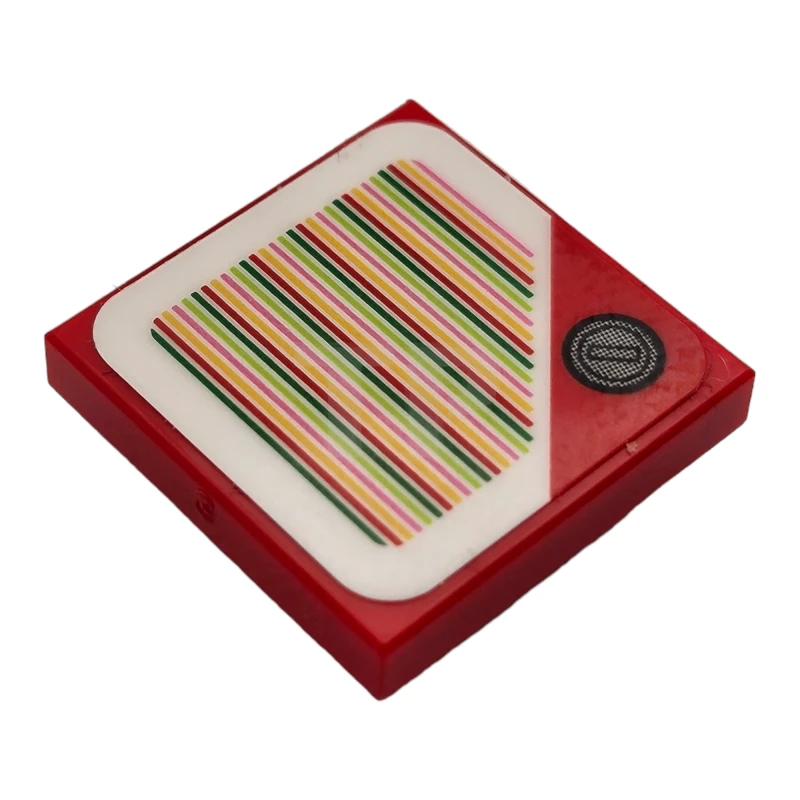 LEGO&reg; 6389741 - 11203pb082 - Carreau 2 x 2 inversé avec la pièce de code du scanner de Super Mario, motif d'angle triangulaire.