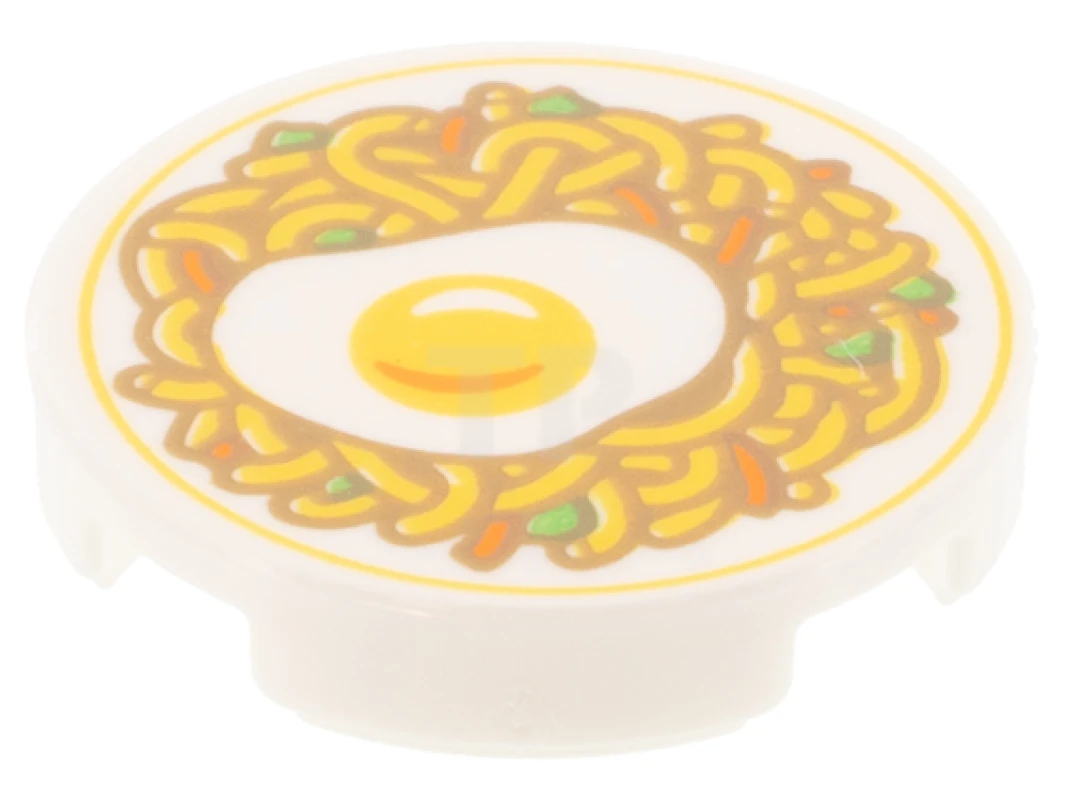 LEGO&reg; 6353961 - 14769pb458 - Fliese 2 x 2 Rund mit Boden-O und Lebensmittel-Muster