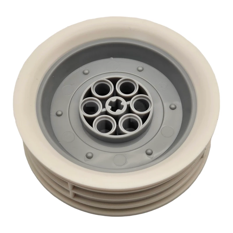 LEGO&reg; 6375447 - 84772pb01 - Wheel 62.3mm D. x 20.3mm Motorcycle with Molded White Wall Outer Rim Pattern