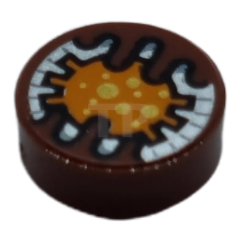 LEGO&reg; 6390760 - 98138pb289 - Fliese 1 x 1 Rund mit SW Electronic Eye Pattern