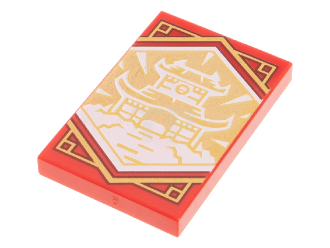 LEGO&reg; 6368498 - 26603pb220 - Baldosa 2 x 3 con dibujo del Templo del Dojo (Estandarte de la Sabiduría Ninjago)
