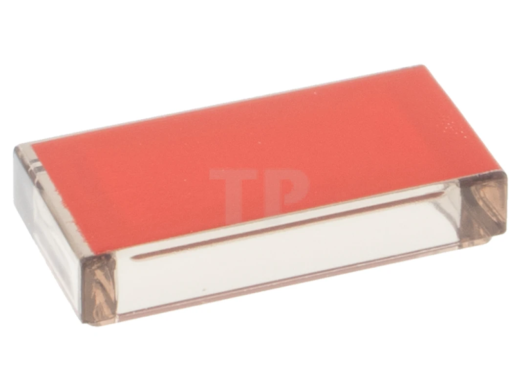 LEGO&reg; 6331042 - 3069pb1030 - Tile 1 x 2 with Red Surface Pattern