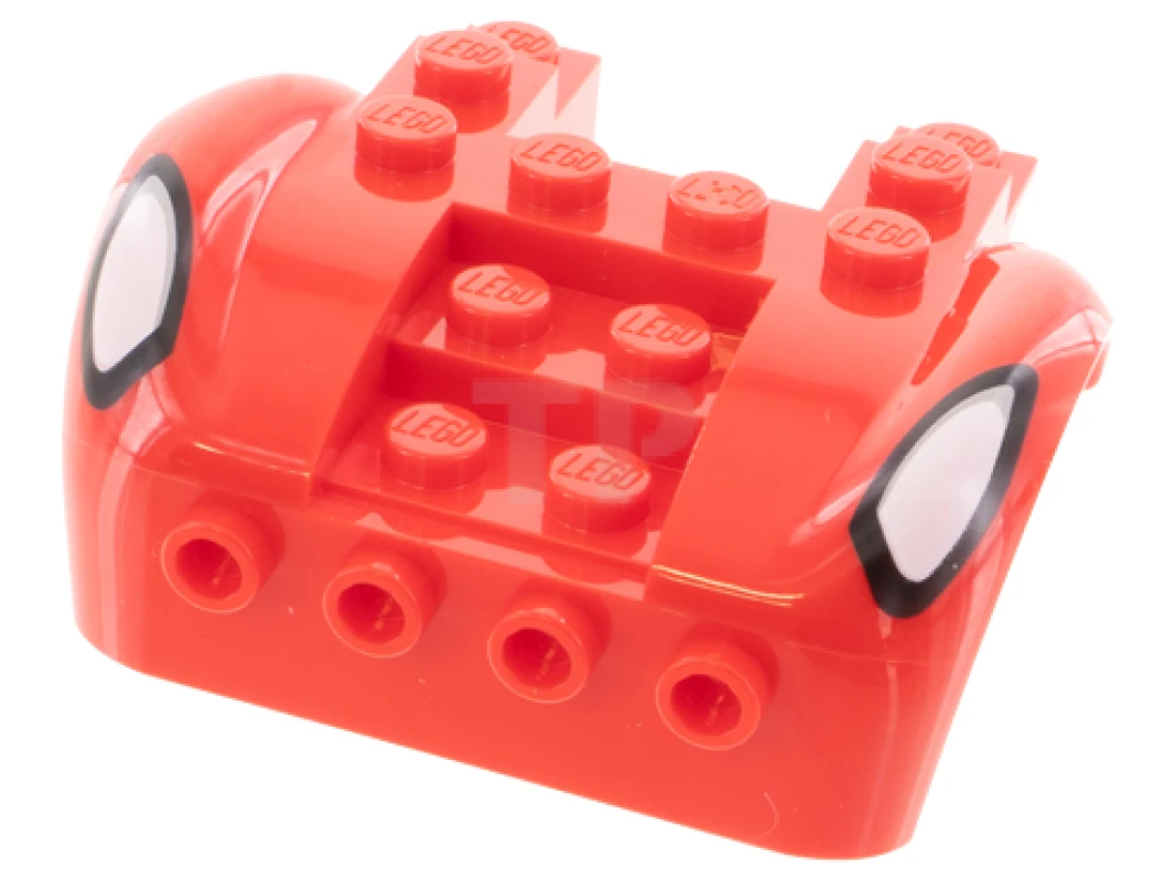 LEGO&reg; 6375578 - 80481pb01 - Véhicule, garde-boue 6 x 4 avec 4 studs à l'avant avec motif de phares blancs.