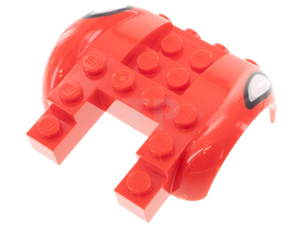 LEGO&reg; 6375578 - 80481pb01 - Véhicule, garde-boue 6 x 4 avec 4 studs à l'avant avec motif de phares blancs.