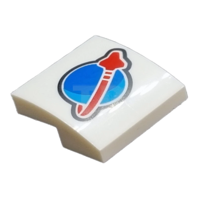 LEGO&reg; 6384572 - 15068pb403 - Slope 2 x 2 x 2/3 Curved with Classic Space Logo Pattern