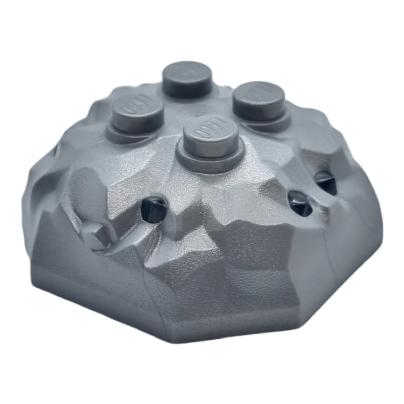 LEGO&reg; 6382567 - 87398pb01 - Rock 4 x 4 Octagonal Boulder, Top with Molded Trans-Light Blue Crystals Pattern