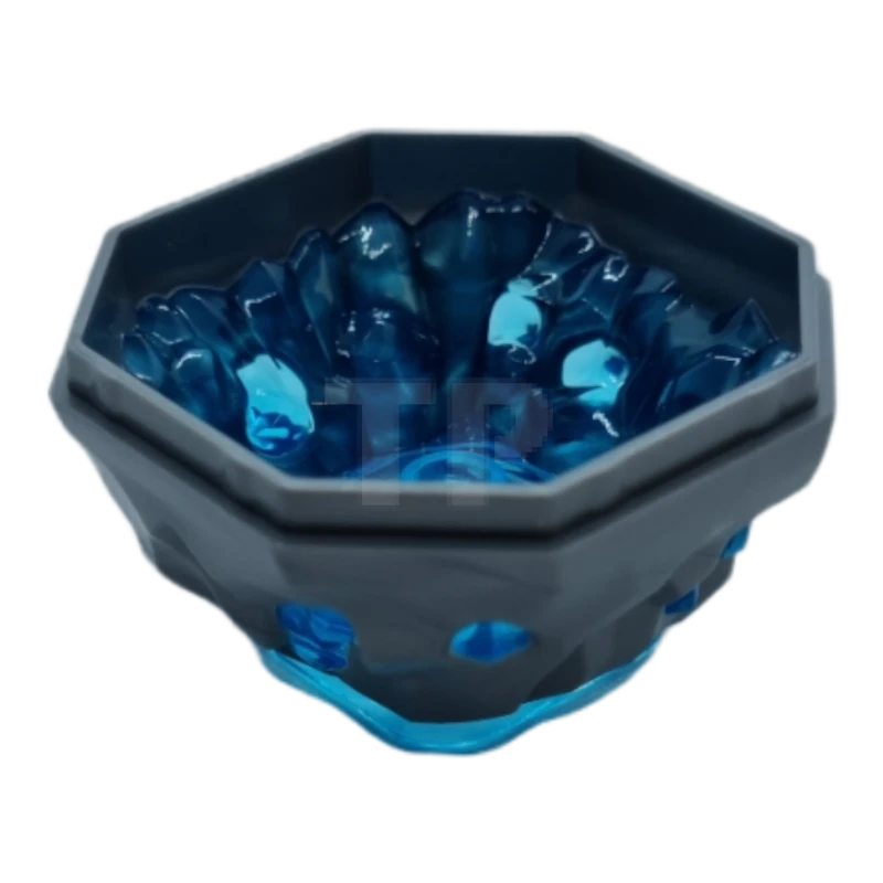 LEGO&reg; 6382572 - 88644pb01 - Rock 4 x 4 Octagonal Boulder, Bottom with Molded Trans-Light Blue Crystals Pattern