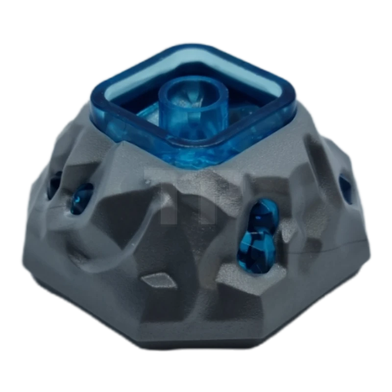 LEGO&reg; 6382572 - 88644pb01 - Rock 4 x 4 Octagonal Boulder, Bottom with Molded Trans-Light Blue Crystals Pattern