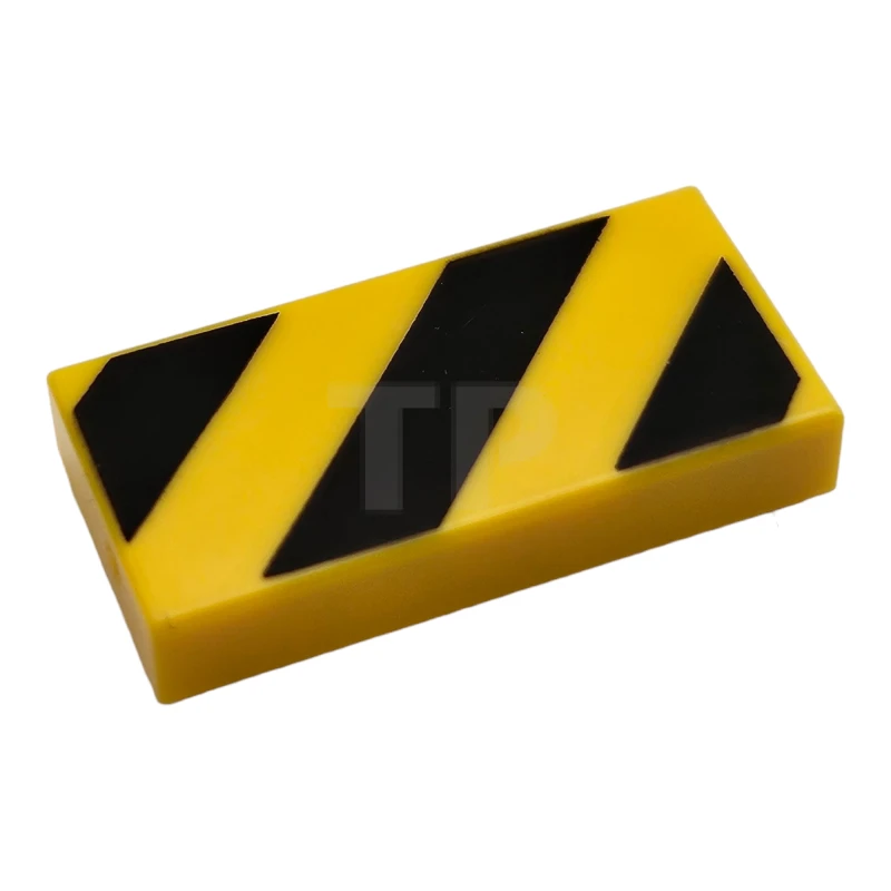 LEGO&reg; 6329649 - 3069pb1035 - Tile 1 x 2 with Danger Stripes Pattern
