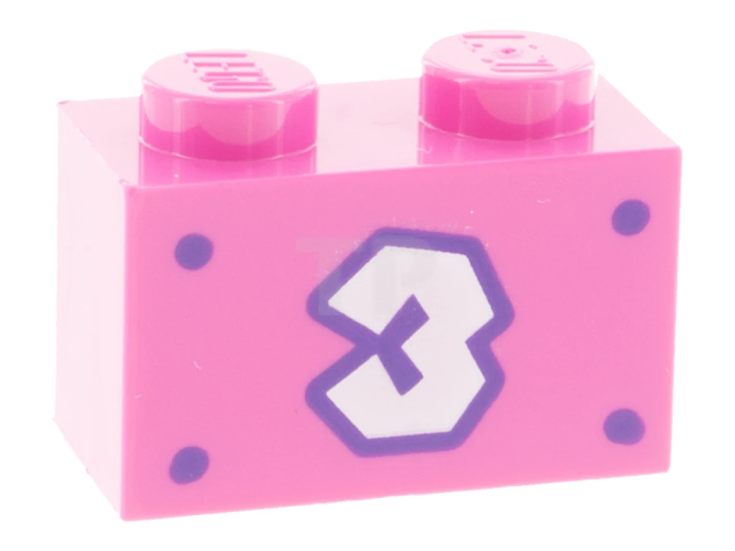 LEGO&reg; 6382053 - 3004pb262 - Steen 1 x 2 met nummer 3 patroon