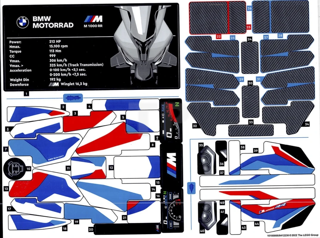 LEGO&reg; 6338501 - Sticker for Set 42130 - Sheet 1