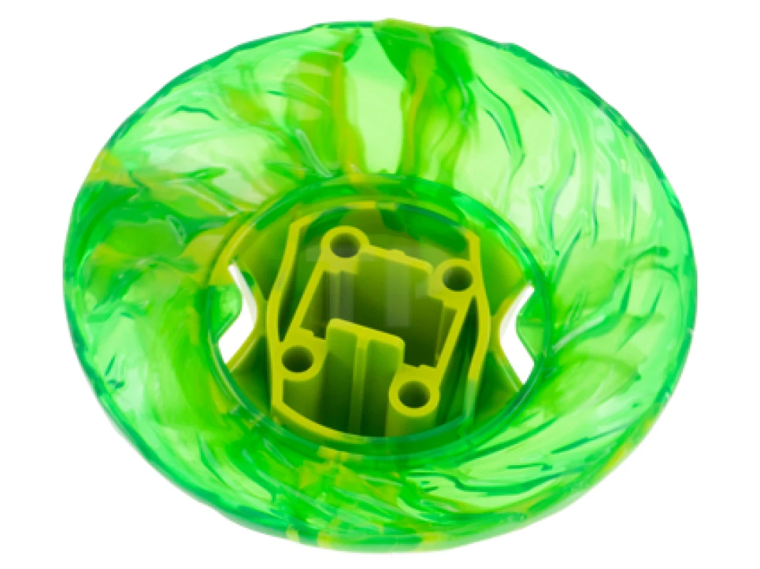 LEGO&reg; 6375613 - 69784pb02 - Tornado Spiral Wide mit marmoriertem Trans-Green Top-Muster