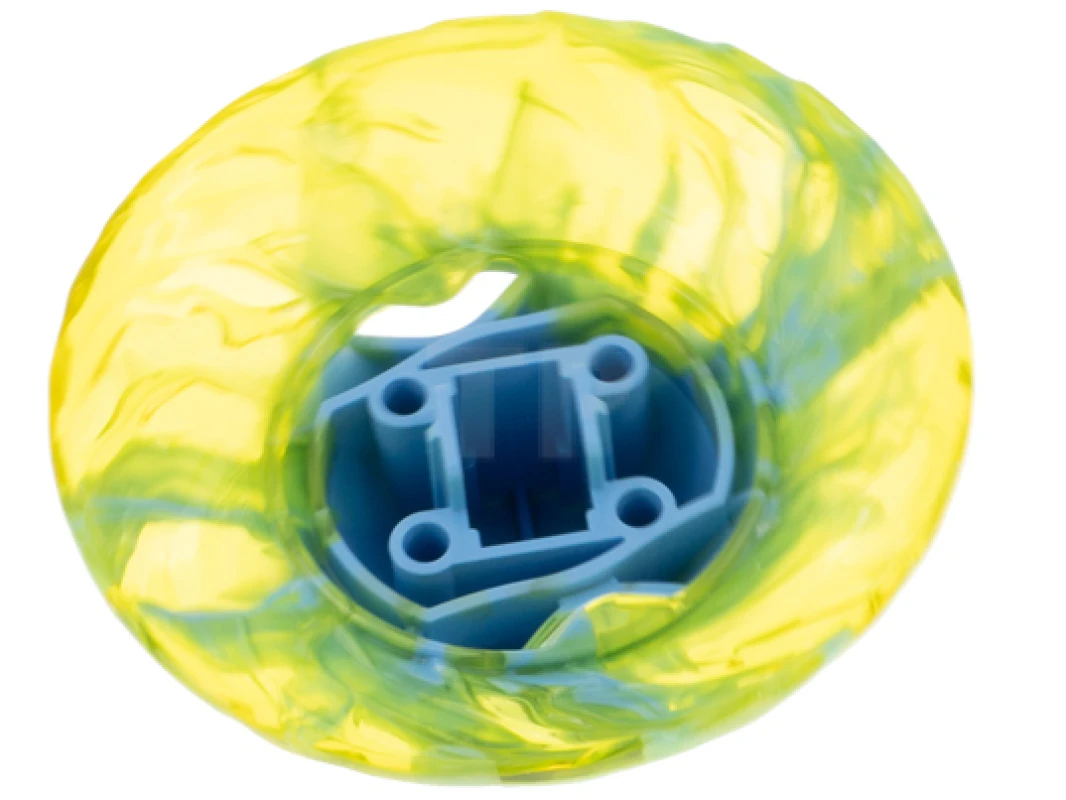 LEGO&reg; 6375614 - 69784pb01 - Tornado Spiral Wide with Marbled Trans-Neon Green Top Pattern