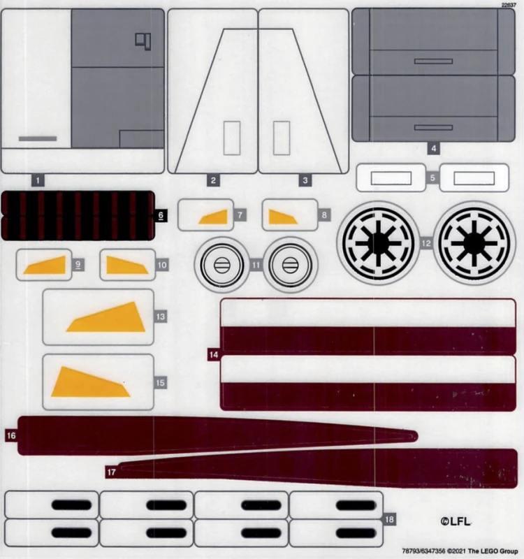 LEGO&reg; 6347356 - Autocollant pour l'ensemble 75309 - Feuille 1