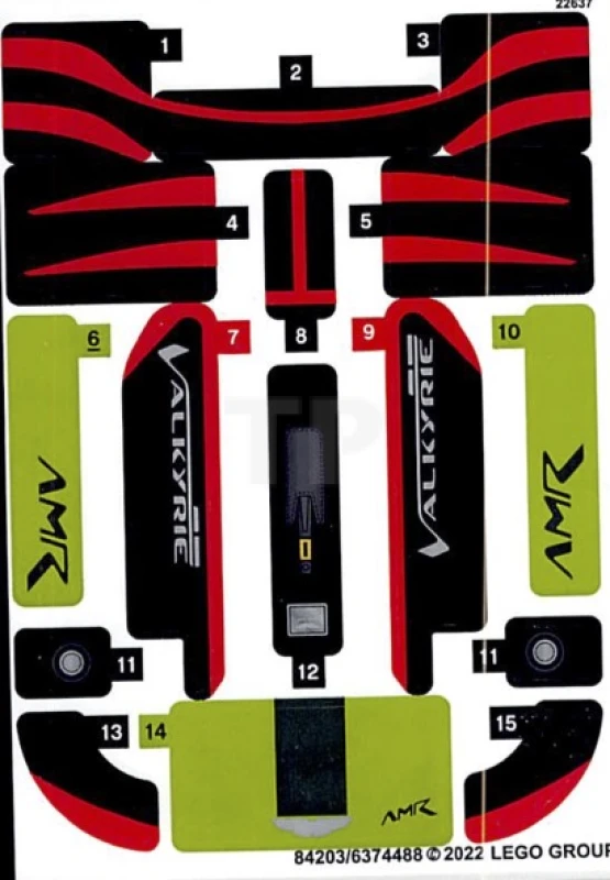 LEGO&reg; 6374488 - Autocollant pour l'ensemble 76910 - Feuille 1