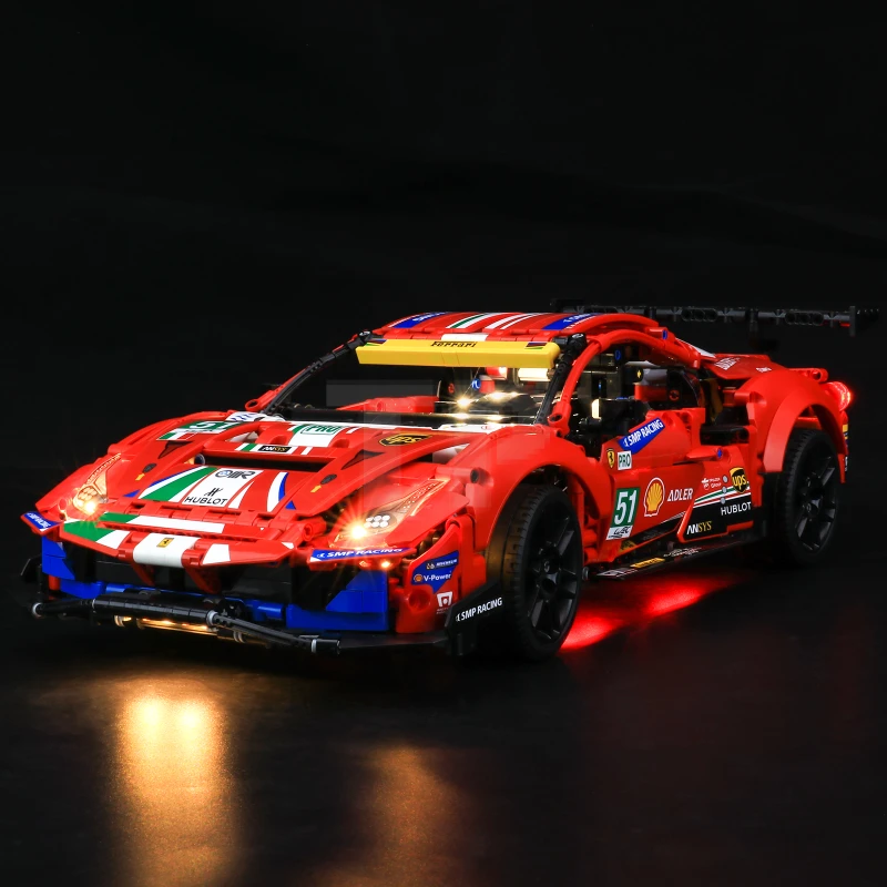 Light kit for LEGO® 42125 Ferrari 488 GTE with remote