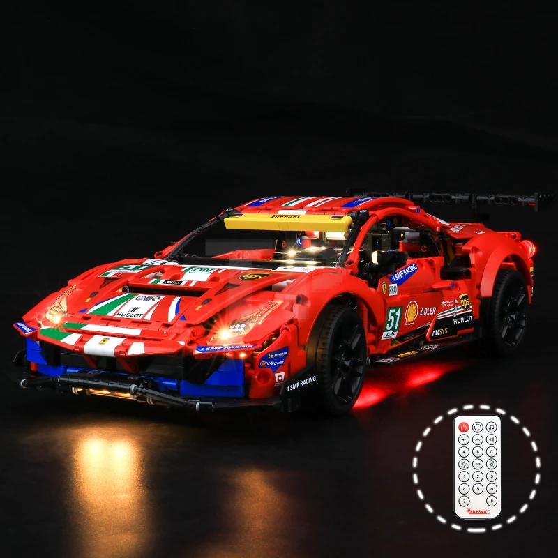 Light kit for LEGO® 42125 Ferrari 488 GTE with remote