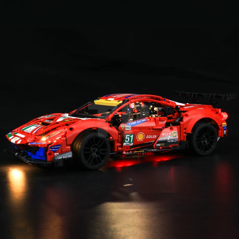 Light kit for LEGO® 42125 Ferrari 488 GTE with remote