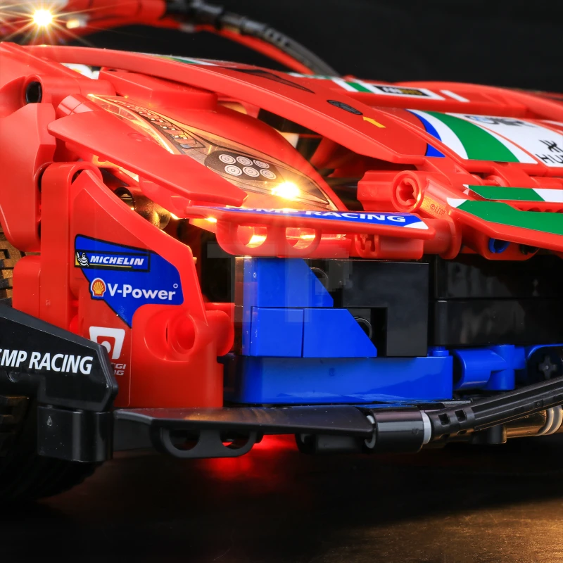 Light kit for LEGO® 42125 Ferrari 488 GTE with remote