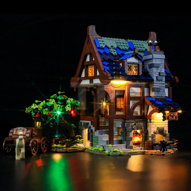 Light kit for LEGO® 21325 Medieval Blacksmith with remote