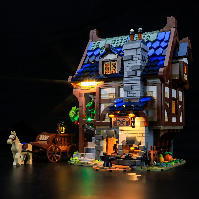 Light kit for LEGO® 21325 Medieval Blacksmith with remote