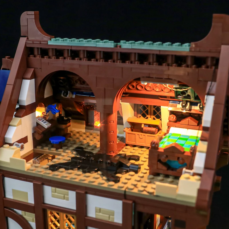 Light kit for LEGO® 21325 Medieval Blacksmith with remote
