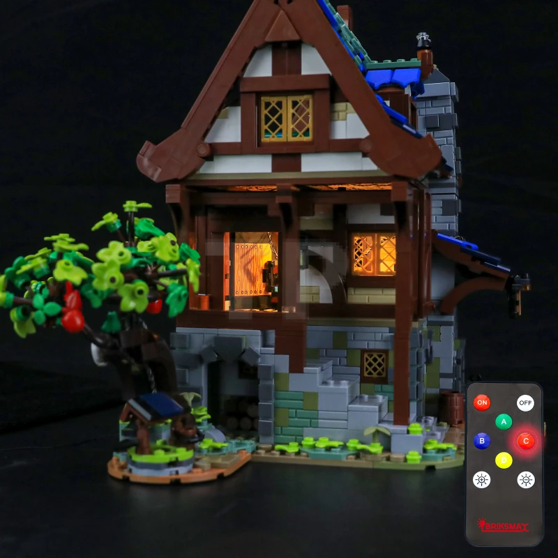 Light kit for LEGO® 21325 Medieval Blacksmith with remote