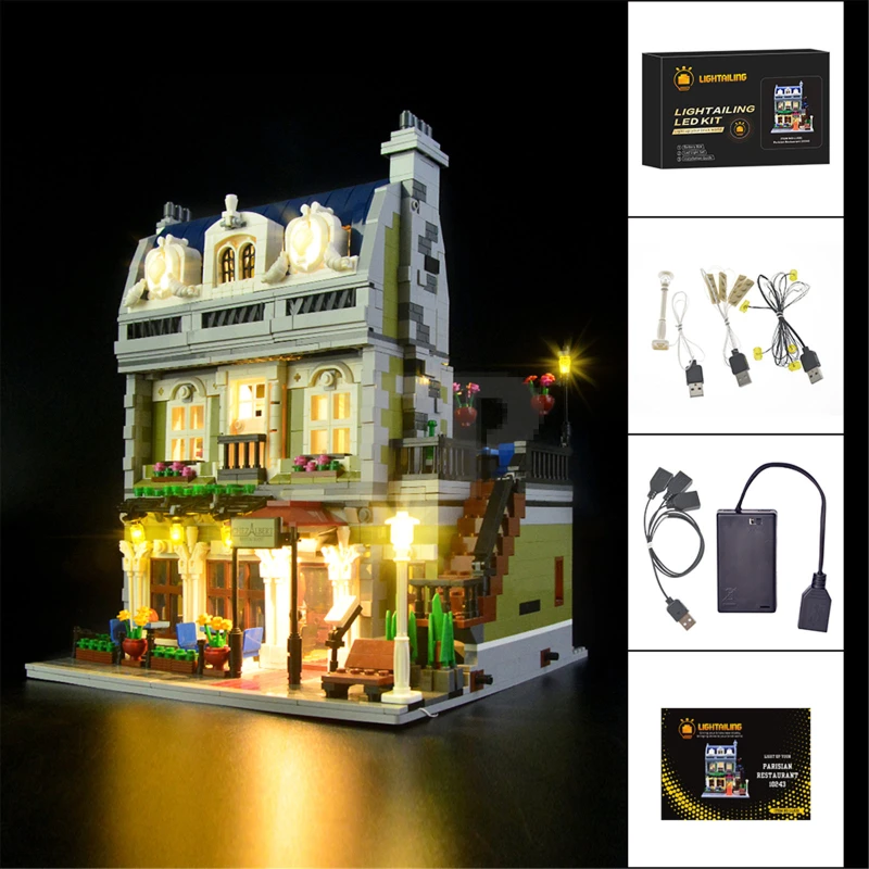 Light kit for LEGO® 10243 Parisian Restaurant