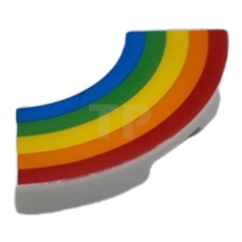 LEGO&reg; 6384973 - 27925pb009 - Tegel 2 x 2 Ronde Hoek met Regenboogpatroon