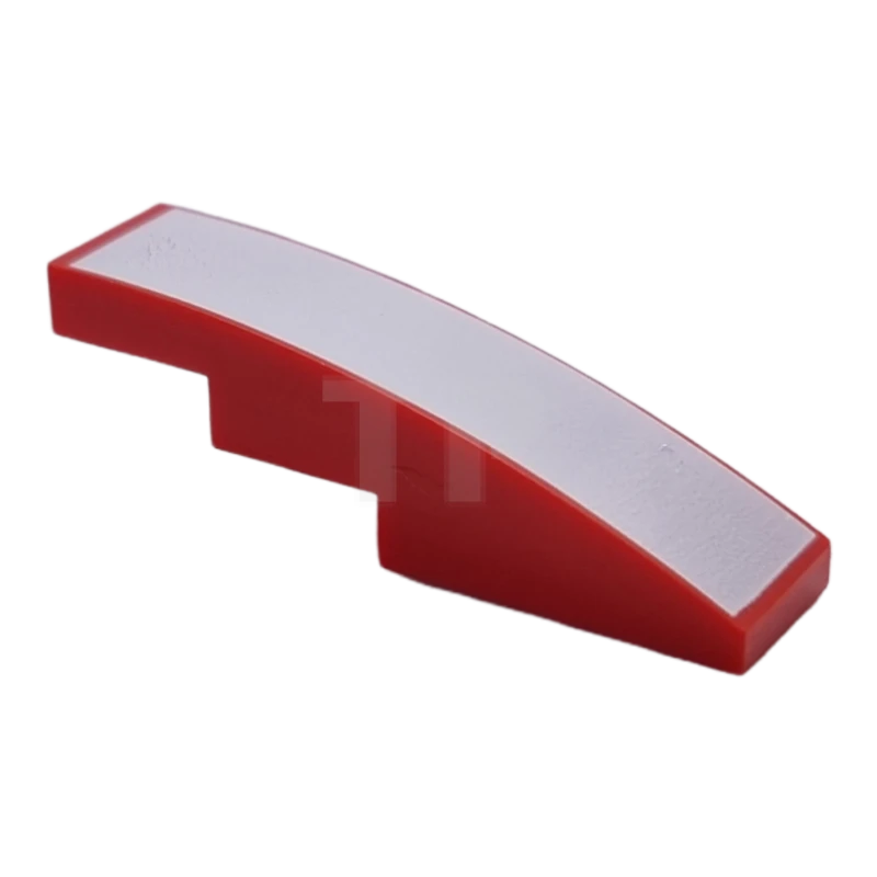 LEGO&reg; 6387687 - 61678pb169 - Dachstein Gebogen 4 x 1 mit weißem Oberflächenmuster