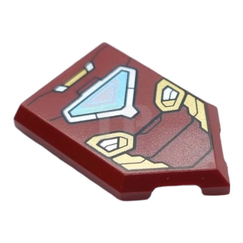 LEGO&reg; 6376560 - 22385pb240 - Carreau 2 x 3 pentagonal avec réacteur à arc et plaque d'armure motif.