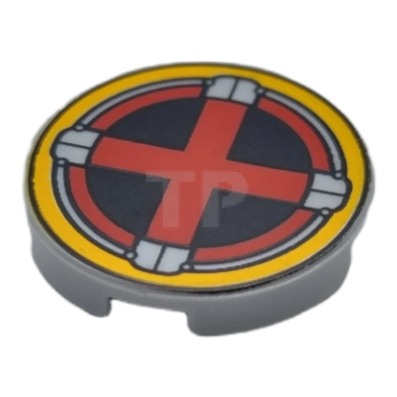 LEGO&reg; 6376550 - 14769pb516 - Tile 2 x 2 Round with Bottom O and X-Men Pattern