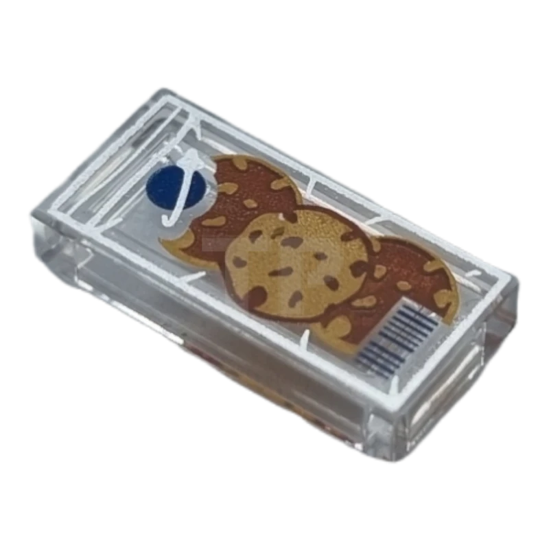 LEGO&reg; 6387335 - 3069pb1078 - Tile 1 x 2 with Space Logo and Barcode Pattern