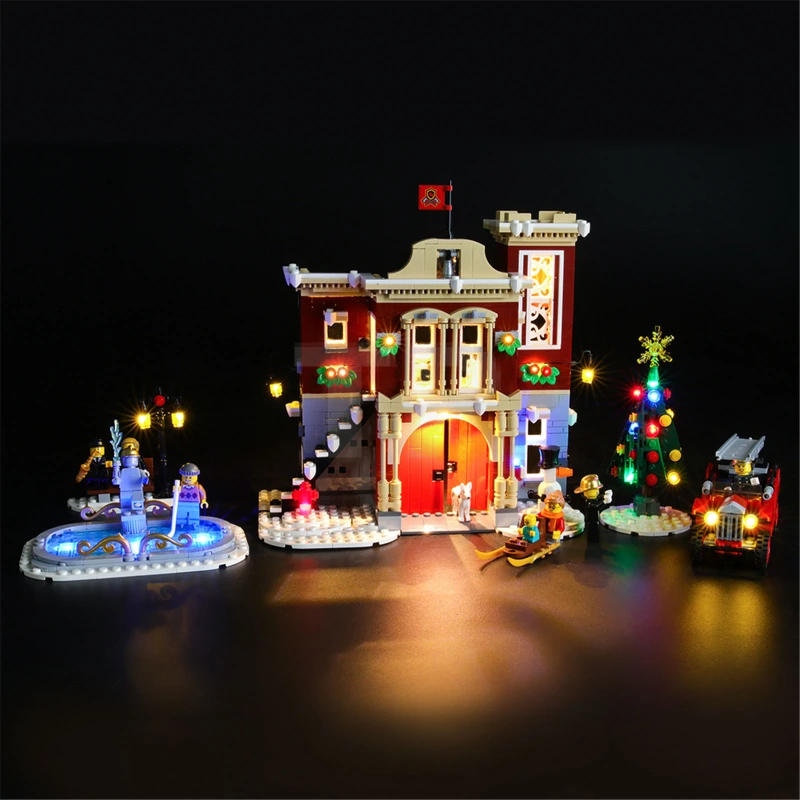 Kit d'éclairage pour la caserne de pompiers du village d'hiver LEGO® 10263.