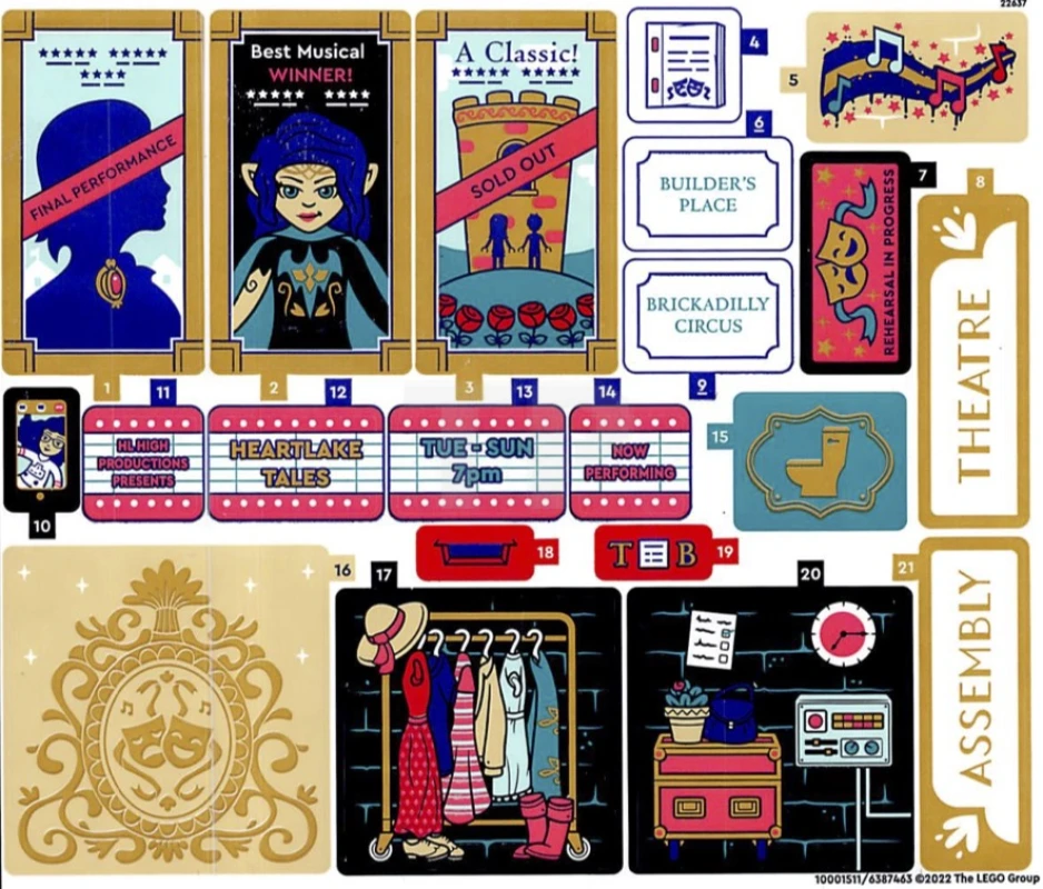 LEGO&reg; 6387463 - Pegatina para el Conjunto 41714 - Hoja 1